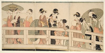 Encima y debajo del Puente Ryogoku (Ryogokubashi no ue, shita) de Kitagawa Utamaro