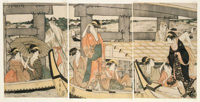 Encima y debajo del puente Ryogoku (Ryogokubashi no ue, shita) de Kitagawa Utamaro