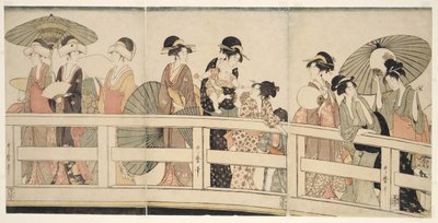 Encima y debajo del puente Ryogoku de Kitagawa Utamaro