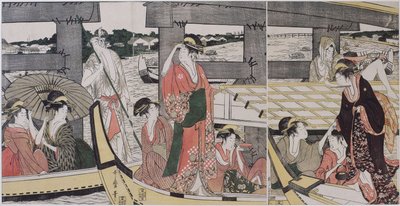 Encima y debajo del puente Ryogoku, c. 1796 de Kitagawa Utamaro