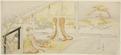 Parodia de una escena de "El Libro de la Almohada" de Kitagawa Utamaro