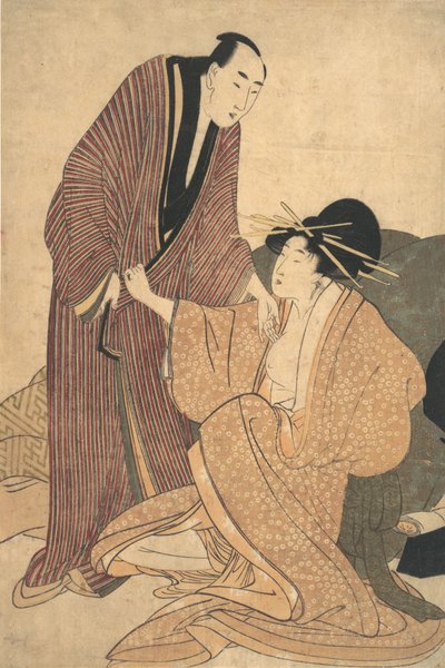 Separación de Amantes: Cortesana y su Amante, ca. 1800 de Kitagawa Utamaro