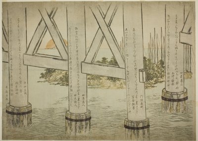 Pilares del puente Eitai de Kitagawa Utamaro