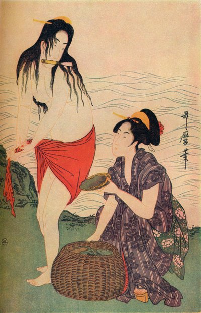 Panel derecho del tríptico Los Buzos de Perlas por Utamaro, c. 1797-98, 1936 de Kitagawa Utamaro