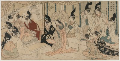 Escena Adaptada de la obra El Tesoro de los Retenedores Leales Chushingura de Kitagawa Utamaro