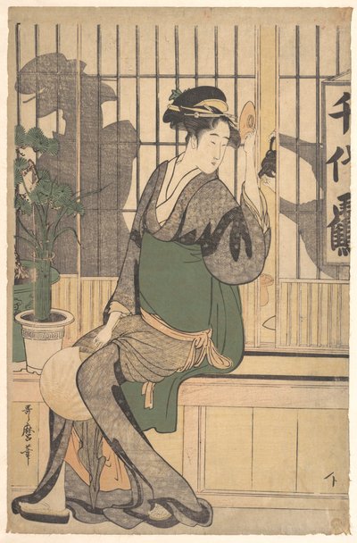 Sombras en el shoji de Kitagawa Utamaro