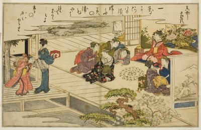 Juego de emparejar conchas, del libro ilustrado "Regalos de la marea baja (Shiohi no tsuto)" de Kitagawa Utamaro