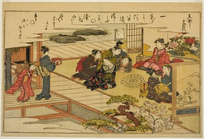 Juego de emparejar conchas, del libro ilustrado "Regalos de la marea baja" de Kitagawa Utamaro