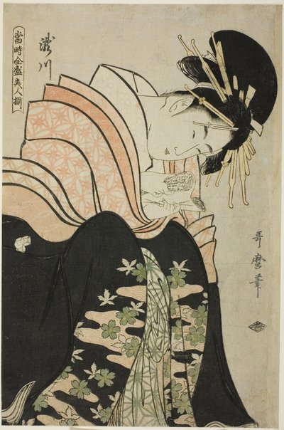Takigawa, de la serie "Conjunto de bellezas supremas del día presente (Toji zensei bijin zoroe)" de Kitagawa Utamaro