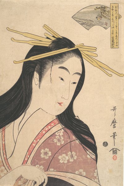 Tetsukuri no Tamagawa, de la serie, Seis Ríos Tama Mu Tamagawa, ca. 1798 de Kitagawa Utamaro