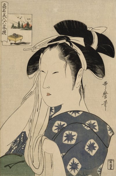 La viuda de Asahiya, de la serie Bellezas renombradas comparadas con los seis poetas inmortales de Kitagawa Utamaro