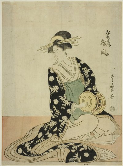 La cortesana Matsukaze del Matsubaya, de una serie sin título de cortesanas del Matsubaya como cinco músicos de Kitagawa Utamaro