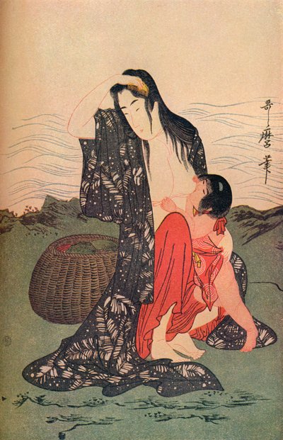 El panel central de Los buceadores de perlas, c1797-98, 1936 de Kitagawa Utamaro