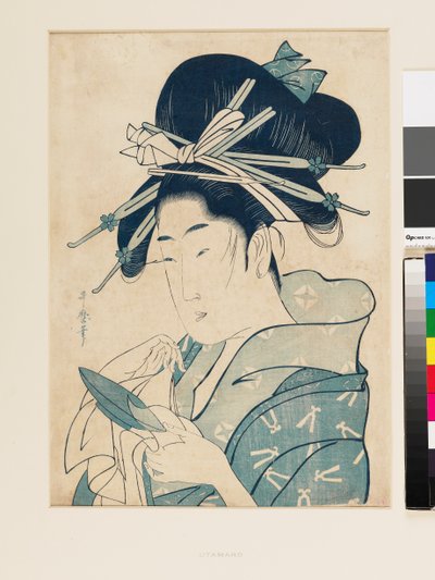 La cortesana Tsukioka de Kitagawa Utamaro
