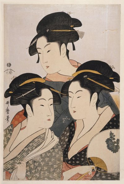 Tres bellezas del día presente Toji san bijin de Kitagawa Utamaro