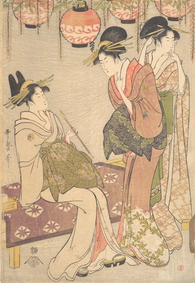 Tres cortesanas, finales del siglo XVIII-principios del siglo XIX de Kitagawa Utamaro