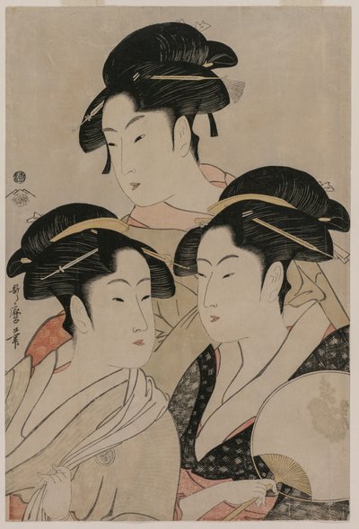 Tomimoto Toyohina, Takashimaya Ohisa y Naniwaya Okita, c. 1794 de Kitagawa Utamaro