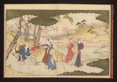 Dos señoras viendo flores en Kioto de Kitagawa Utamaro