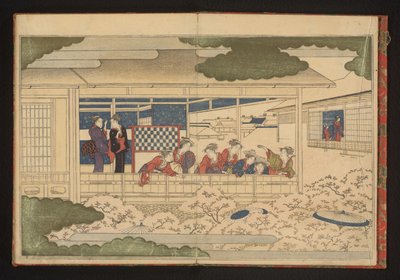 Viendo el desfile por la calle principal, Nakanochô, en el barrio del placer de Yoshiwara de Kitagawa Utamaro