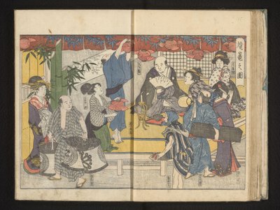 Preparativos para la fiesta de las linternas de Kitagawa Utamaro