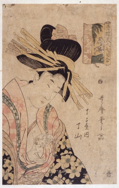 Mujer y ratón blanco de Kitagawa Utamaro