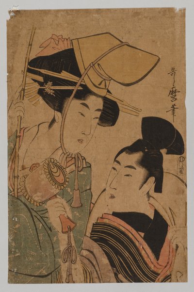 Mujer representando la buena fortuna, 1753-1806 de Kitagawa Utamaro