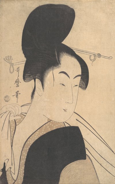 Mujer después de un baño, ca. 1795 de Kitagawa Utamaro