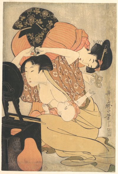 Mujer y niño de Kitagawa Utamaro