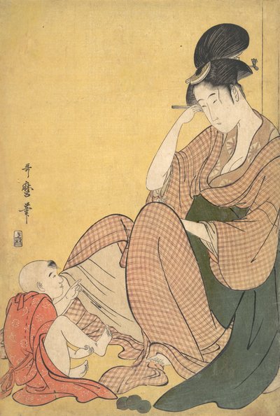 Mujer y Niño, ca. 1794-95 de Kitagawa Utamaro