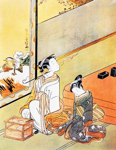 Mujer fumando pipa, impresión de arte ukiyo-e, escuela Tosa, xilografía, civilización japonesa, período Edo de Kitagawa Utamaro