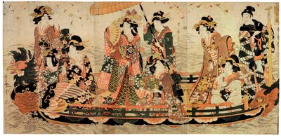 Observación de los cerezos en flor Hanami de Kitagawa Utamaro II