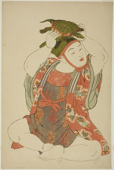 Niño como Jurojin, de una serie sin título de niños como los Siete Dioses de la Buena Fortuna de Kitao Shigemasa