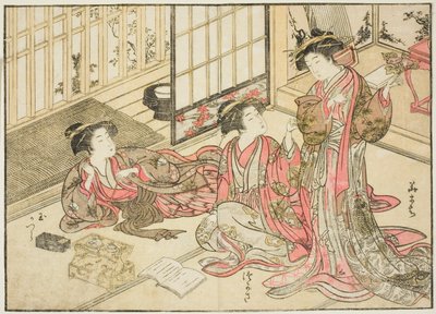 Cortesanas de Kado Daikokuya, del libro "Espejo de Mujeres Hermosas de los Barrios de Placer," vol. 2 de Kitao Shigemasa