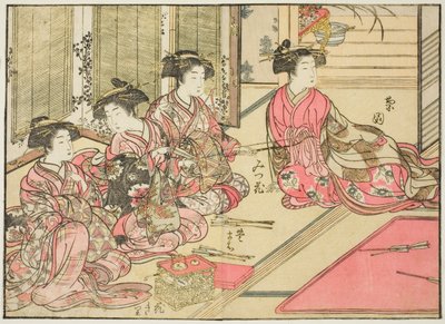 Cortesanas de Kiriya, del libro "Espejo de mujeres hermosas de los barrios de placer," vol. 2 de Kitao Shigemasa