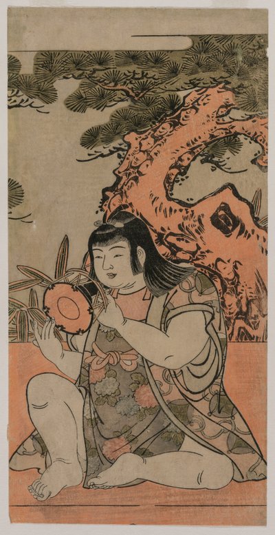 Muñeca tocando un tambor de mano, 1770s de Kitao Shigemasa