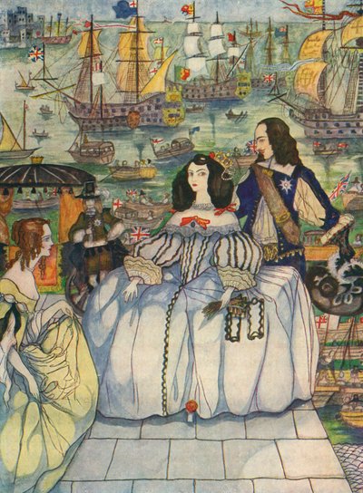 Llegada de Catalina de Braganza a Portsmouth para su boda con Carlos II de Kitty Shannon