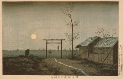 El santuario Taro Inari en los campos de arroz de Asakusa de Kiyochika Kobayashi