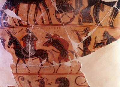 El regreso de Hefesto (Hefesto) al Olimpo - detalle del panse, registro inferior frontal B - 