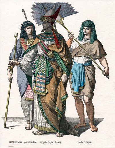 Rey egipcio y asistentes masculinos, mediados del siglo XIX de Knilling