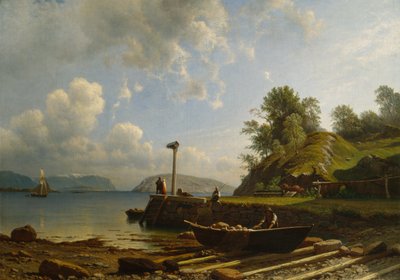Paisaje costero con casas de Knud Andreassen Baade