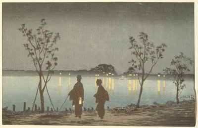 Noche en el río Sumida de Kobayashi Kiyochika