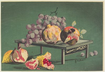 Granadas y uvas de Kobayashi Kiyochika
