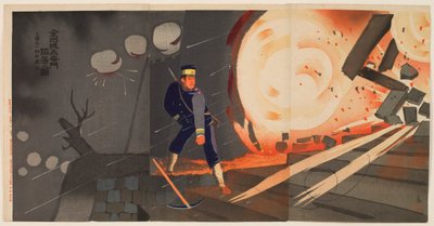 La caída de la fortaleza de Jinzhou: soldado de primera clase Onoguchi Tokuji de Kobayashi Kiyochika