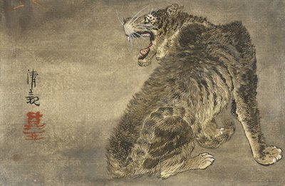 Tigre y relámpago de Kobayashi Kiyochika