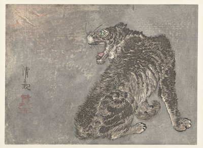 tigre y relámpago de Kobayashi Kiyochika