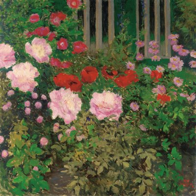 Flores y cerca de jardín de Koloman Moser