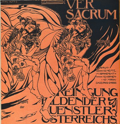 Portada del número de febrero de 1898 de Ver Sacrum, la revista del movimiento Art Nouveau Sezession ... de Koloman Moser