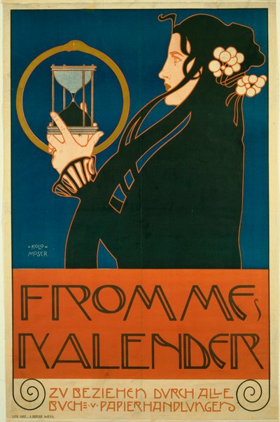 Calendario de mujeres. Litografía en color de Koloman Moser de Koloman Moser
