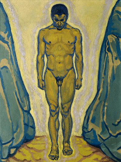 De pie desnudo entre rocas de Koloman Moser