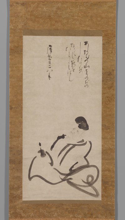 El poeta Hitomaro de Konoe Nobutada